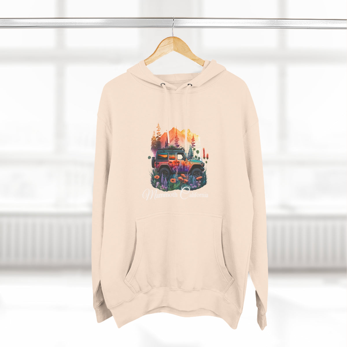 Mammoth California Jeep Floral Hoodie