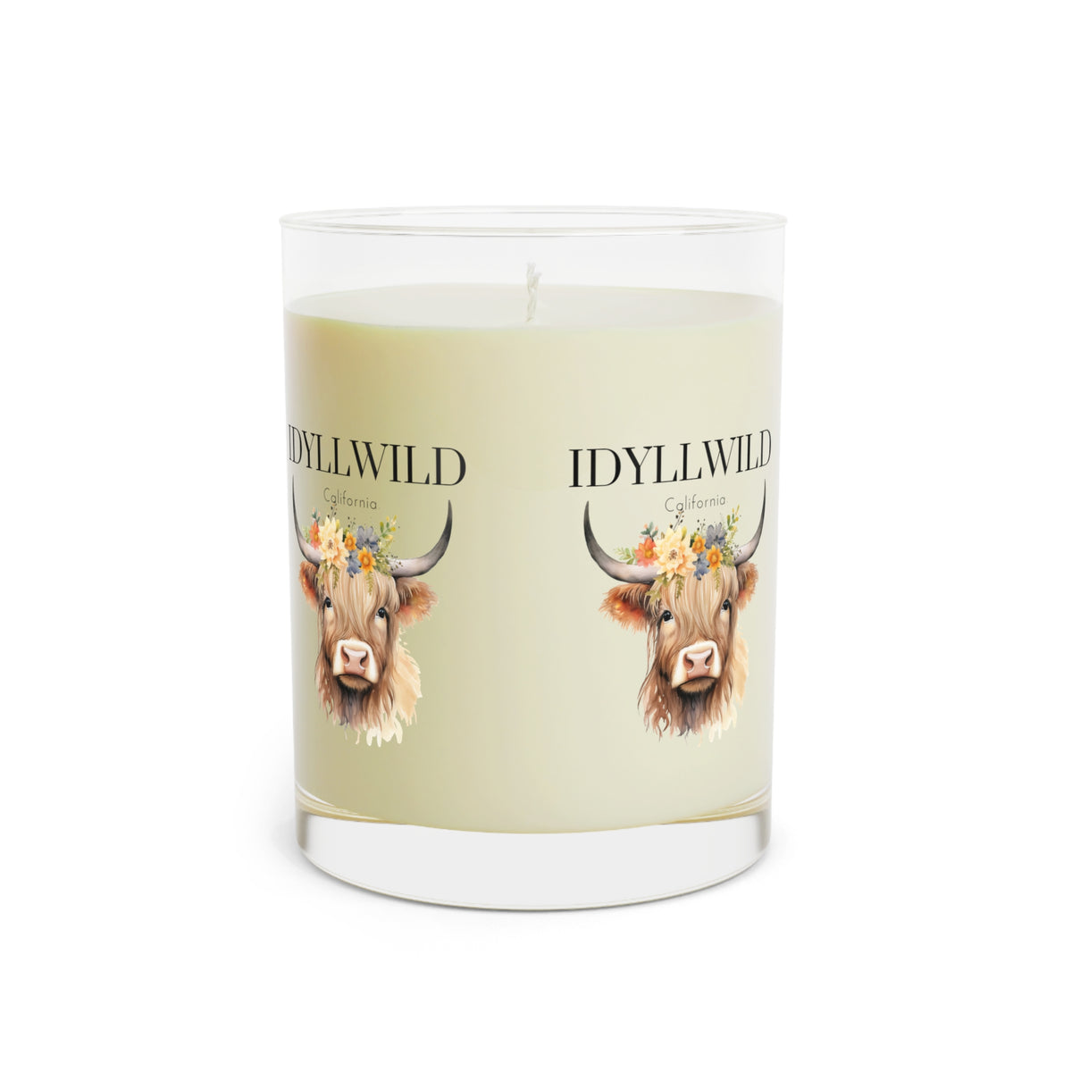 Scented Candle - Full Glass, 11oz Idyllwild Highlander Cow