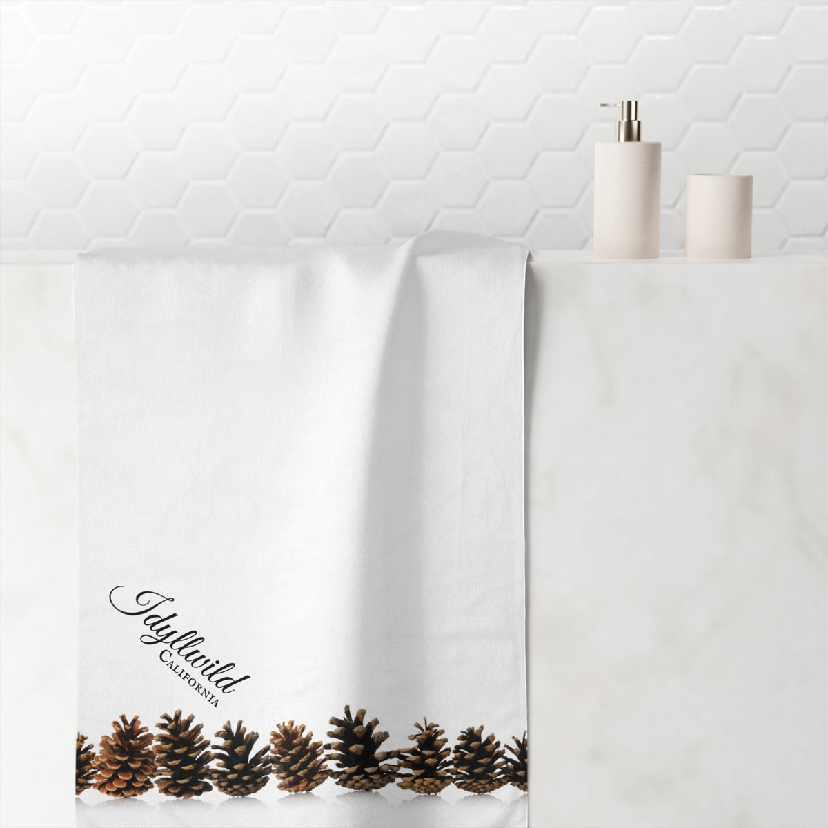 Idyllwild Row of Cones Mink-Cotton Towel
