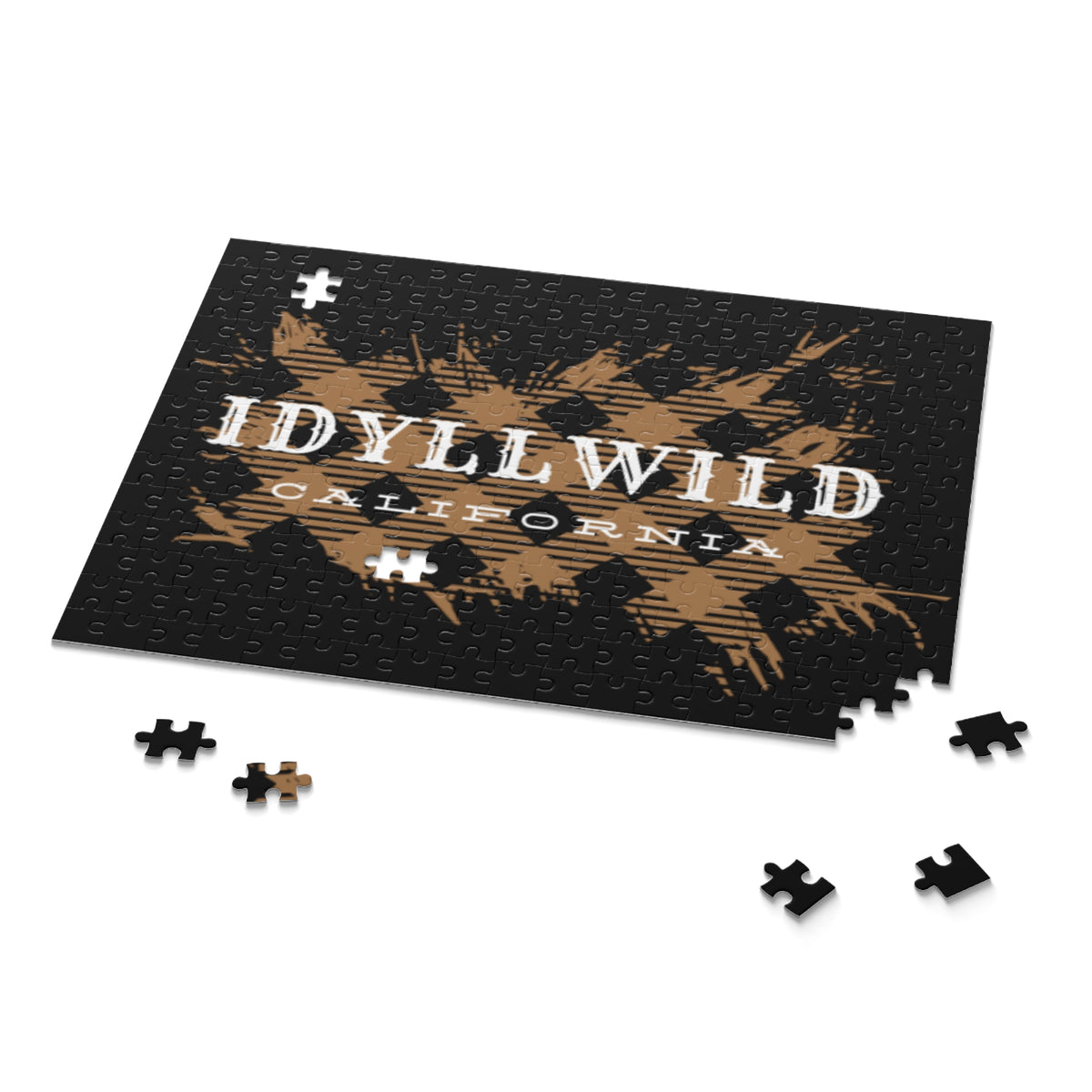 Puzzle (120, 252, 500-Piece) Idyllwild California Tan Plaid Easy