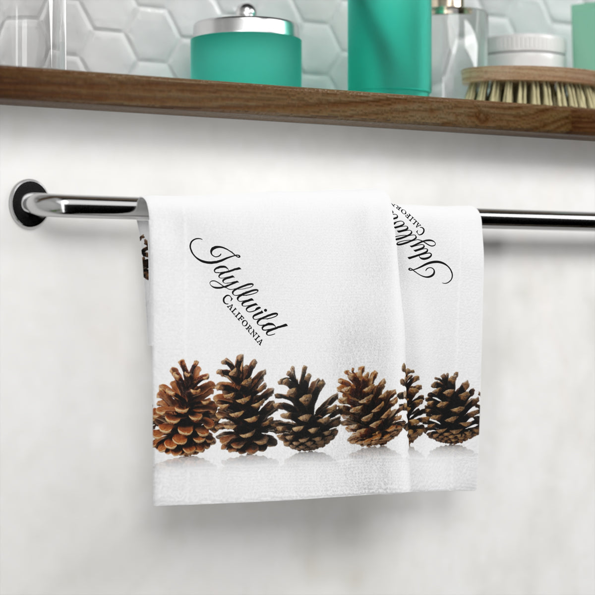 Idyllwild Row Of Pine Cones Face Towel