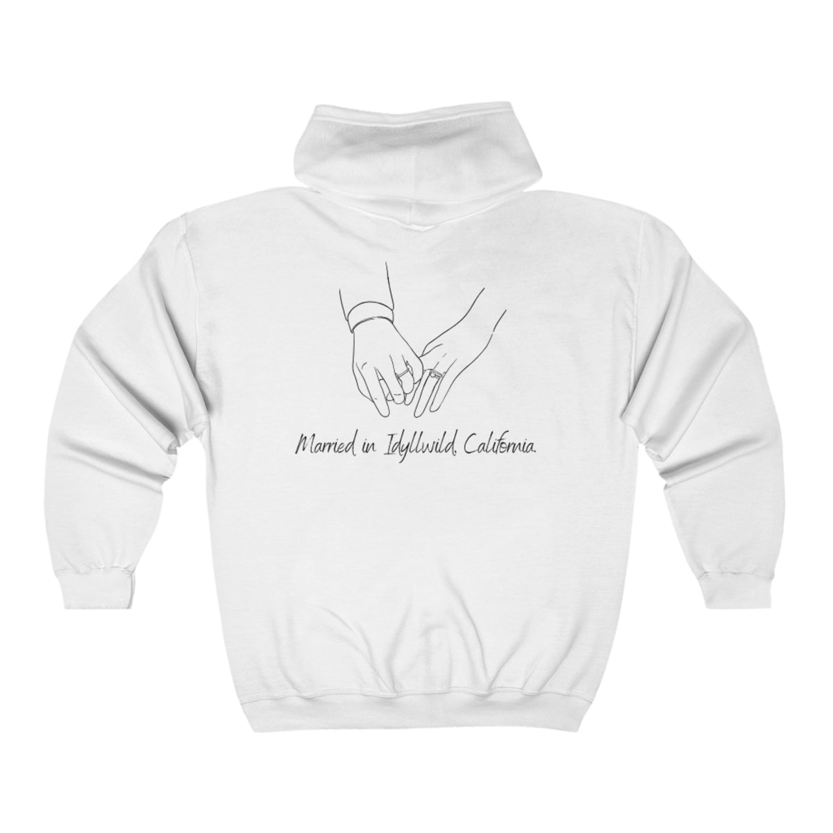 Married in Idyllwild Couples Hands Full Zip Hoodie