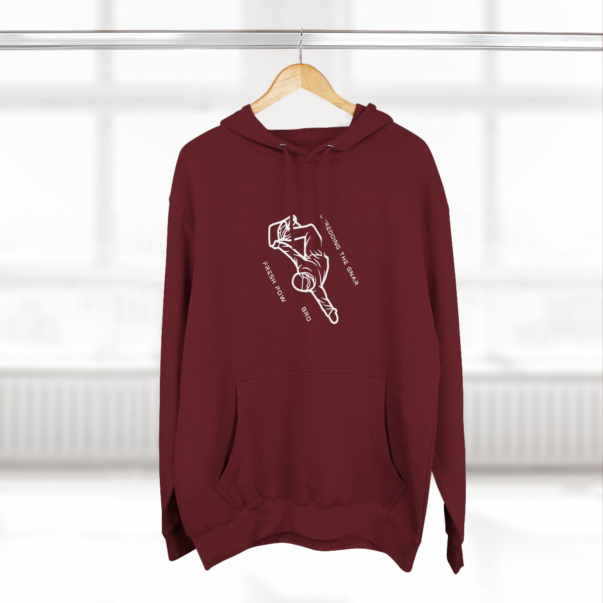 Snowboard "Shredding the Gnar, fresh pow, bro" Hoodie