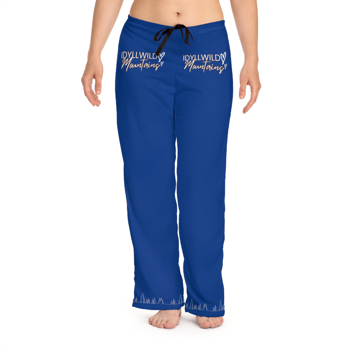 Women's Pajama Pants (AOP) Idyllwild Mountains Dark Blue