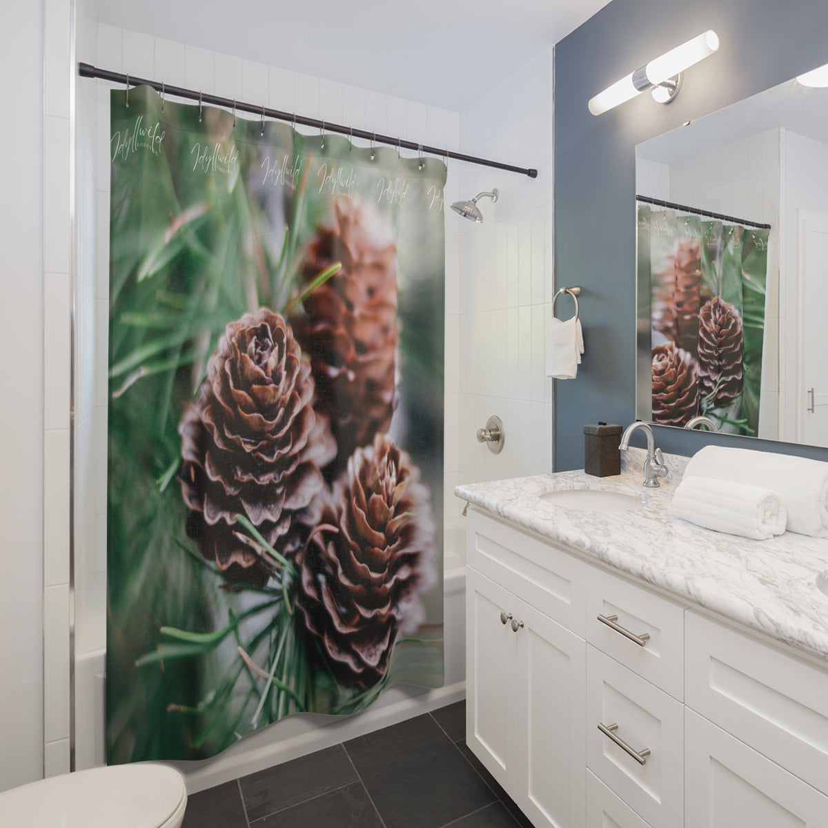 Idyllwild Pine Cone Shower Curtains