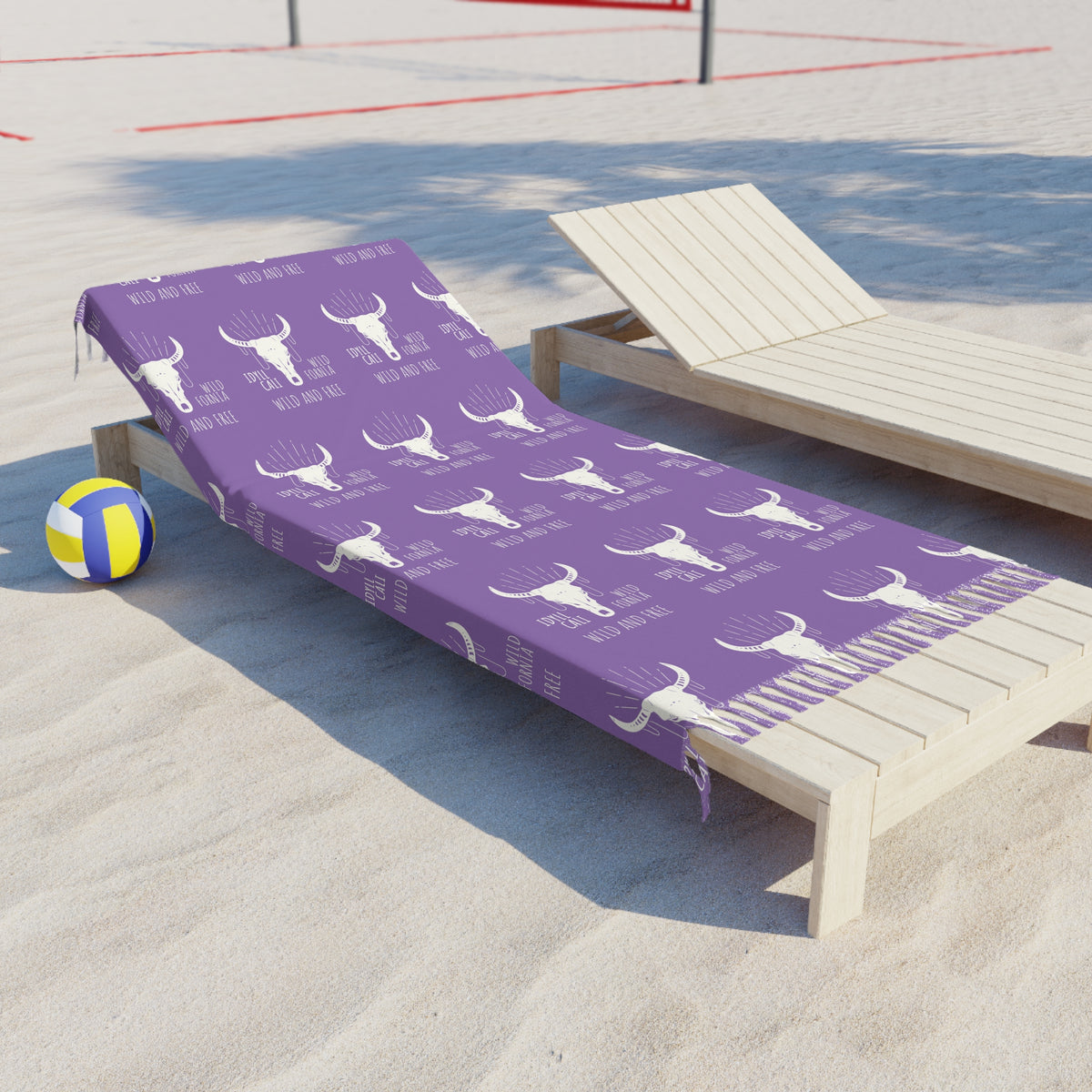 Boho Beach Cloth IdyllWild and Free Longhorn Purple