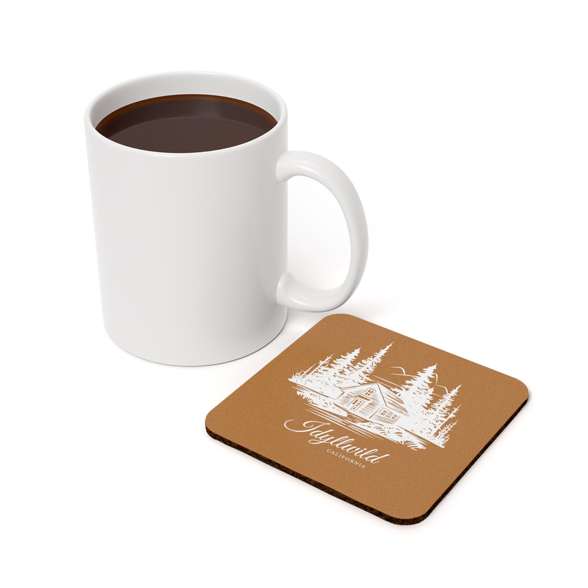 Cork Back Coaster Cabin in the Woods Tan