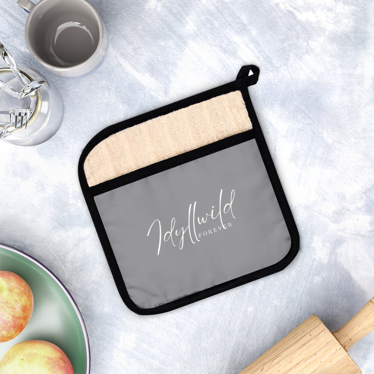 Idyllwild Forever Grey Pot Holder with Pocket