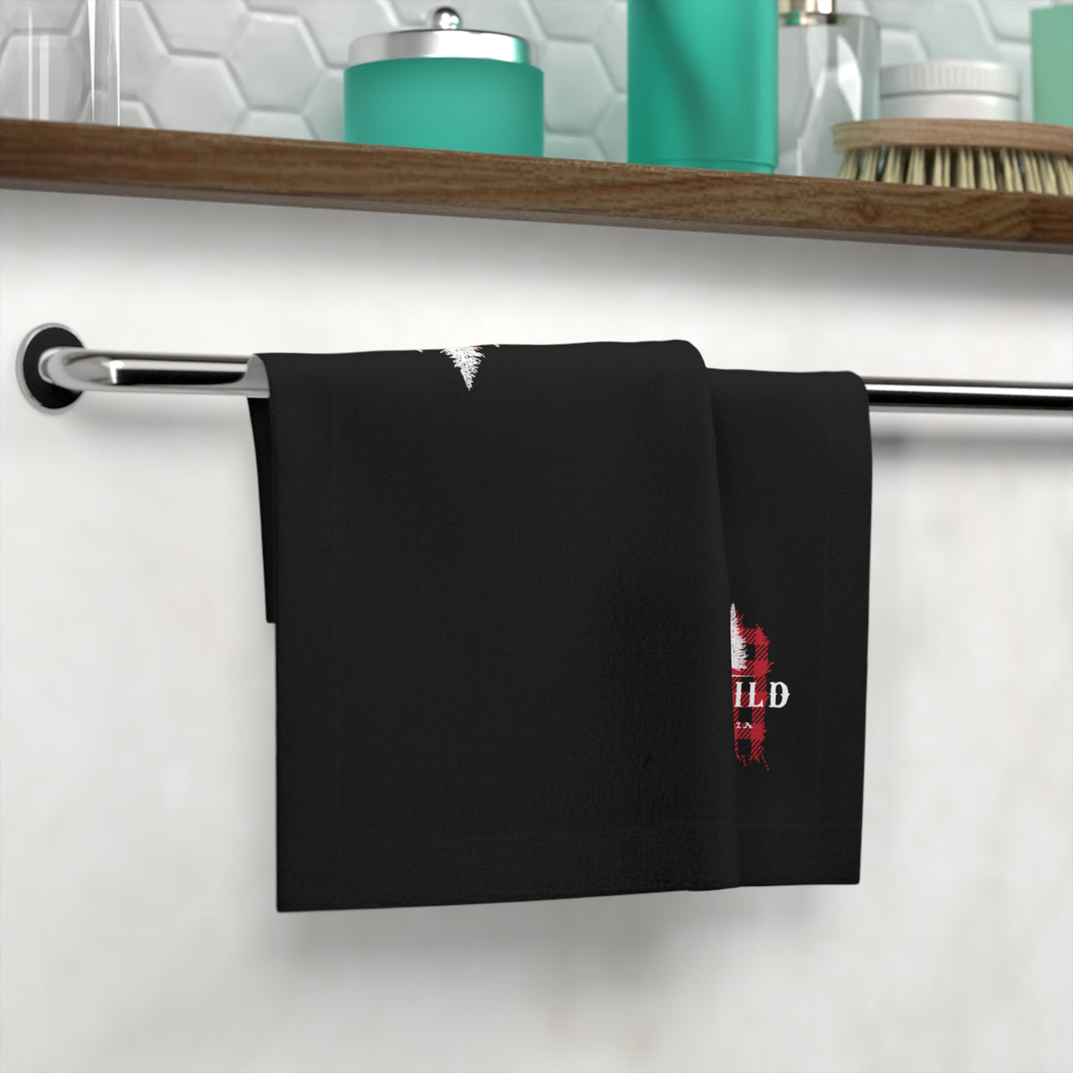 Idyllwild Red Buffalo Plaid White Pine Face Towel