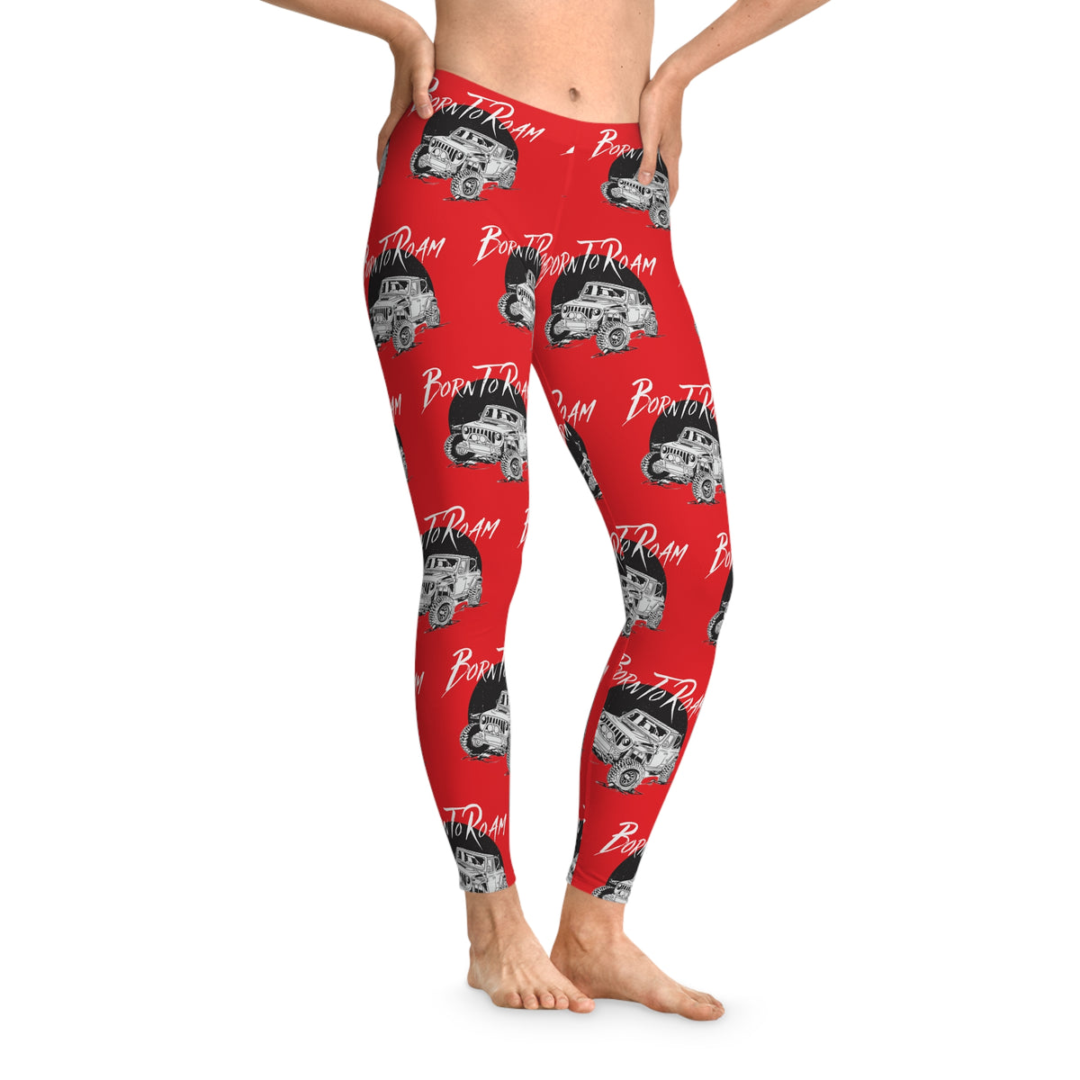 Jeep "Born To Roam" Stretchy Red Leggings