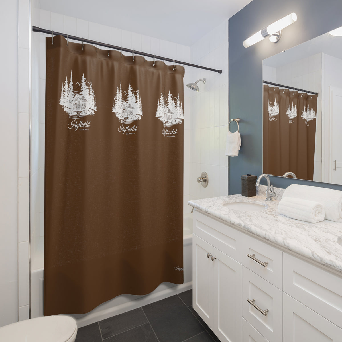 Shower Curtains Idyllwild Cabin Brown