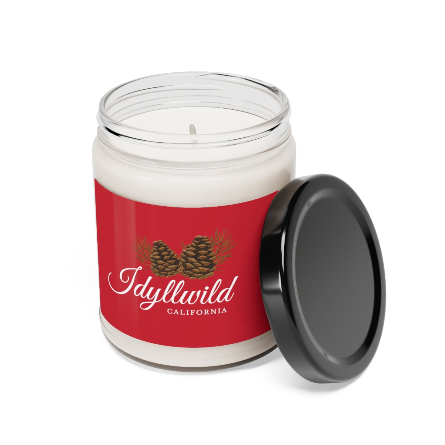 Scented Soy Candle, 9oz Idyllwild Pine Cone Couple Red Label
