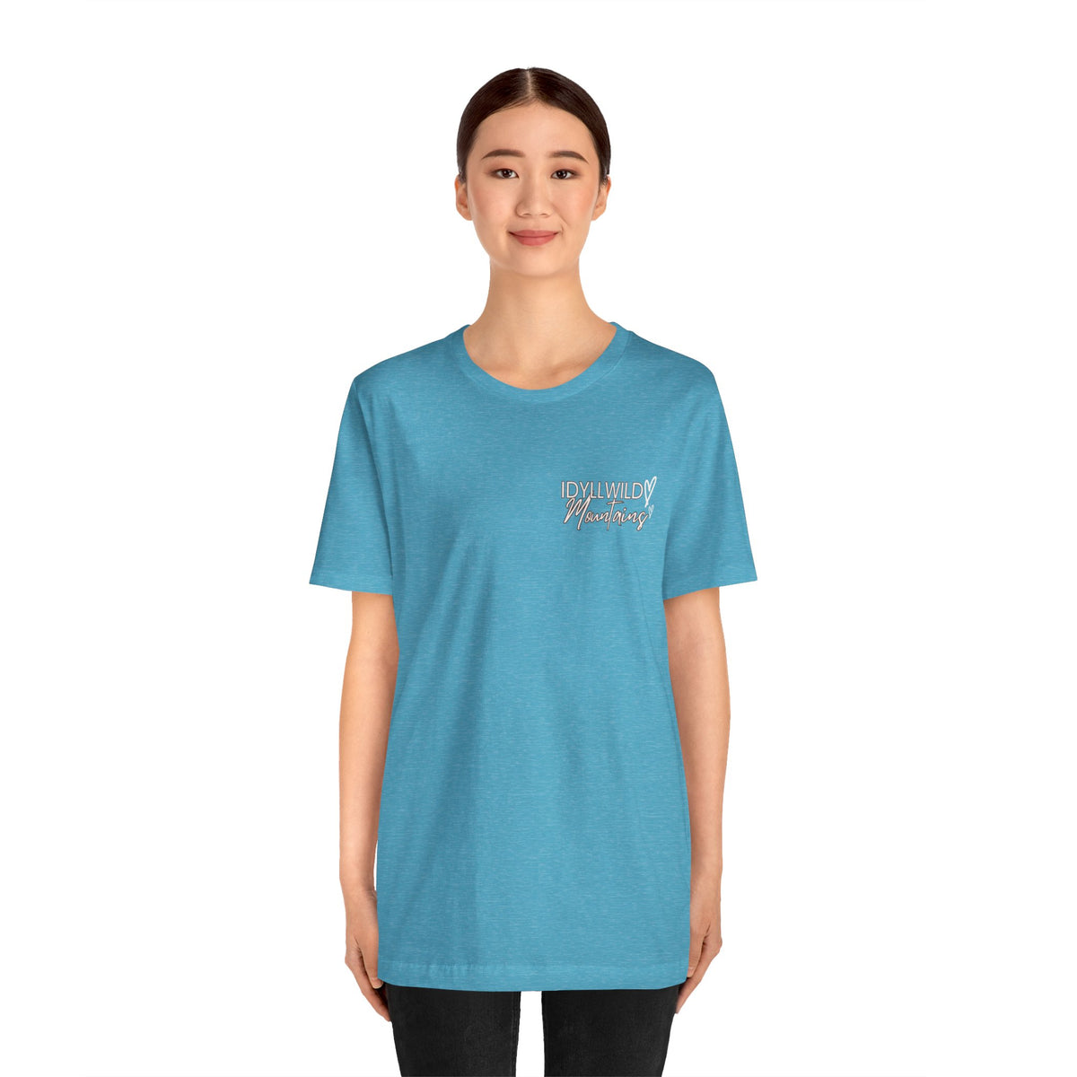 Womens Jersey Short Sleeve Idyllwild Mountains Heart T-shirt