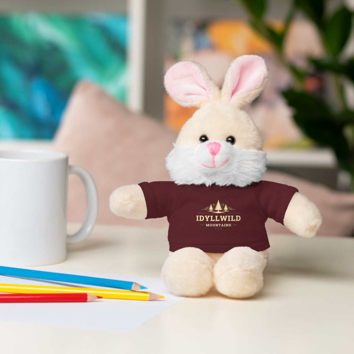 Stuffed Animals with Tee Idyllwild Mountain Badge