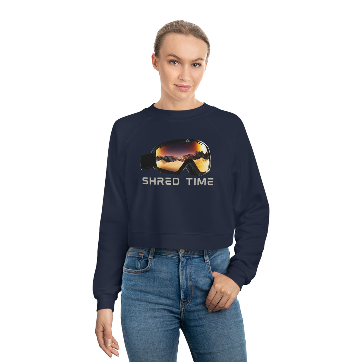 Snowboard, Ski SHRED TIME Cropped Fleece Pullover