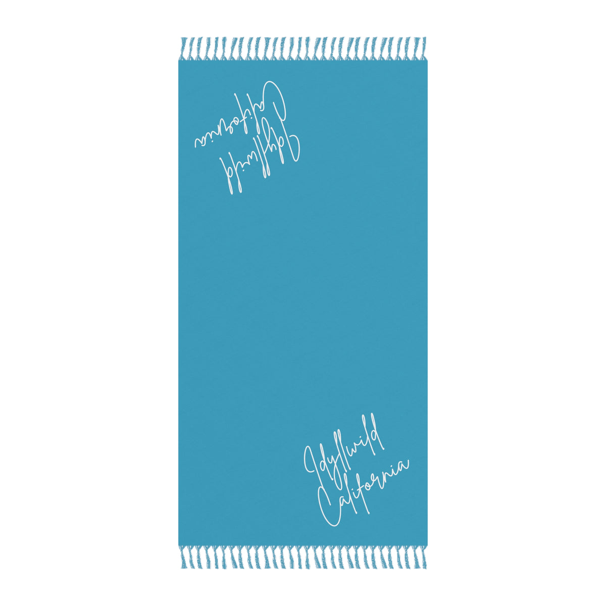 Boho Beach Cloth Idyllwild California Script Turquoise
