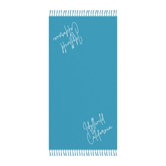 Boho Beach Cloth Idyllwild California Script Turquoise