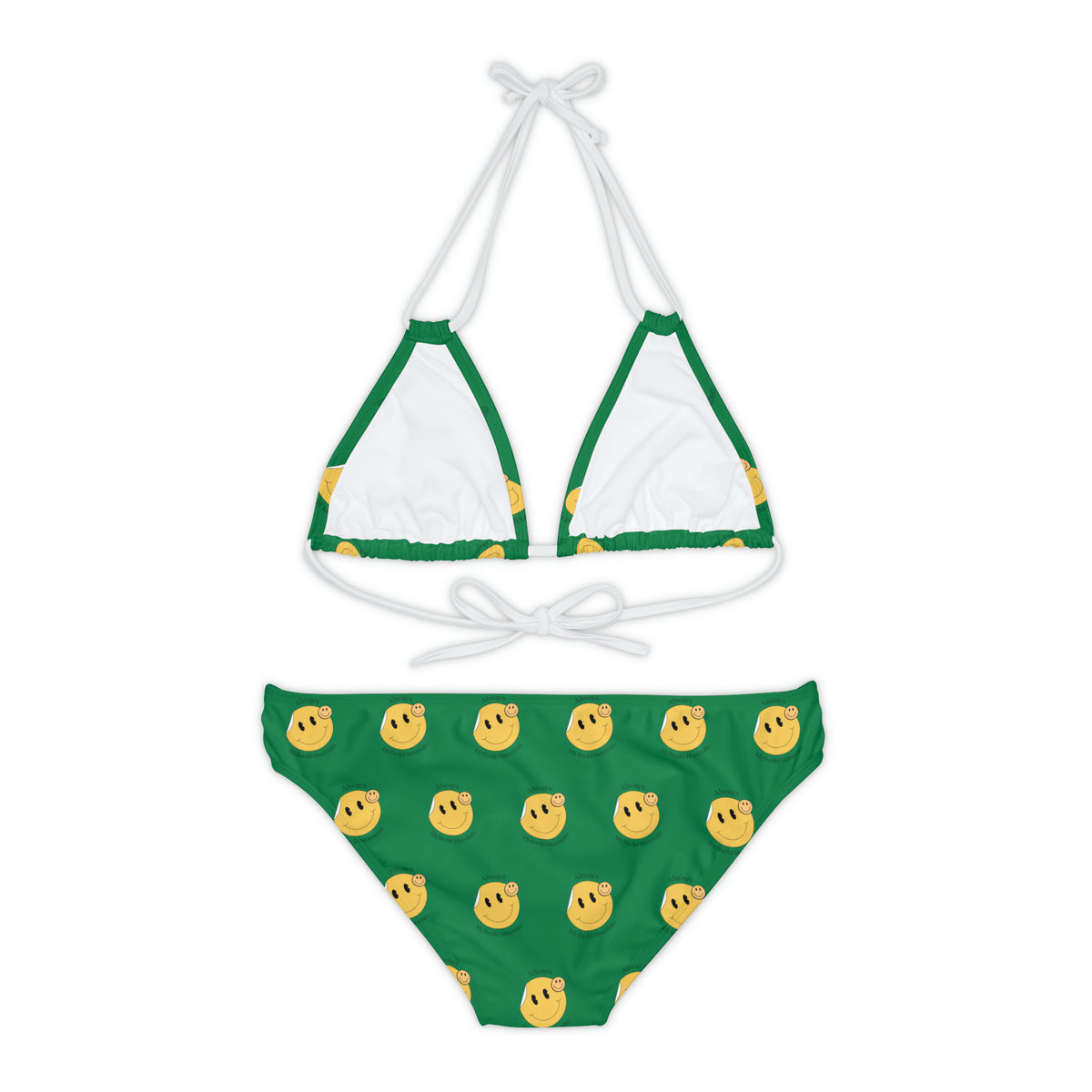 Strappy Bikini Set (AOP) Idyllwild Green Smiles