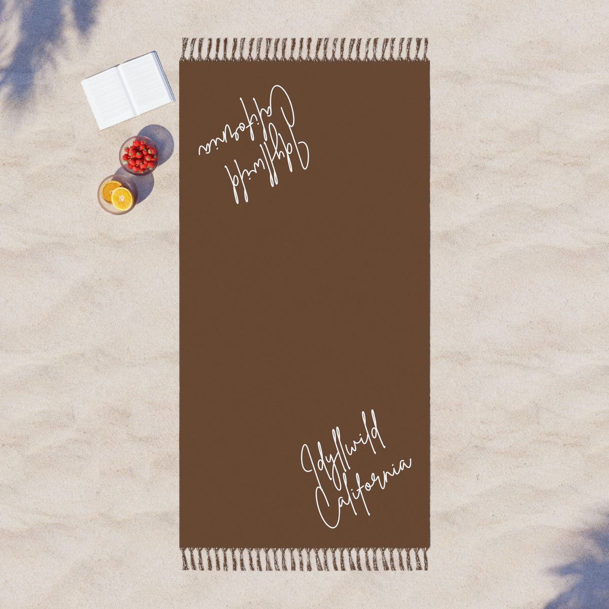Boho Beach Clot Idyllwild California Script Brown