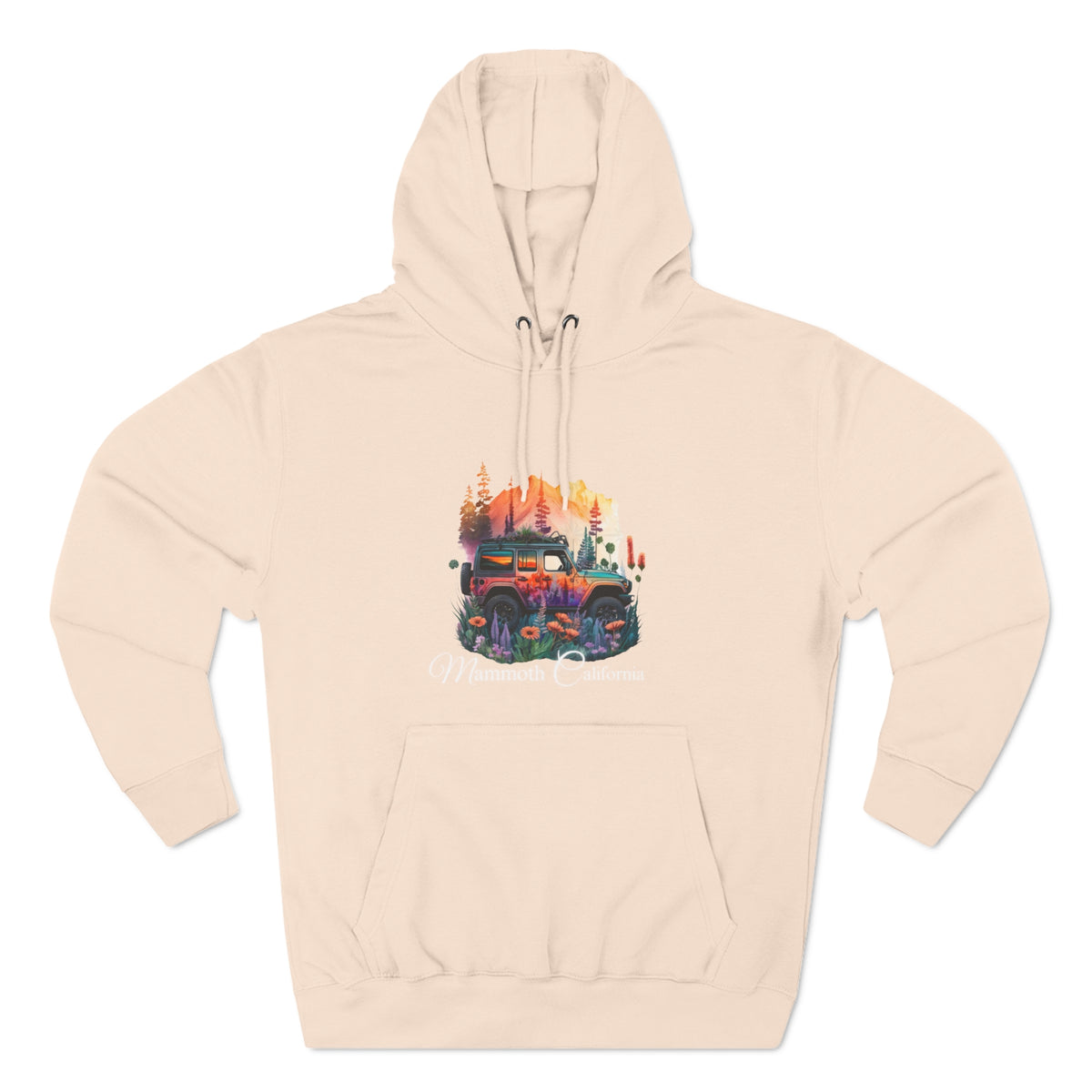 Mammoth California Jeep Floral Hoodie