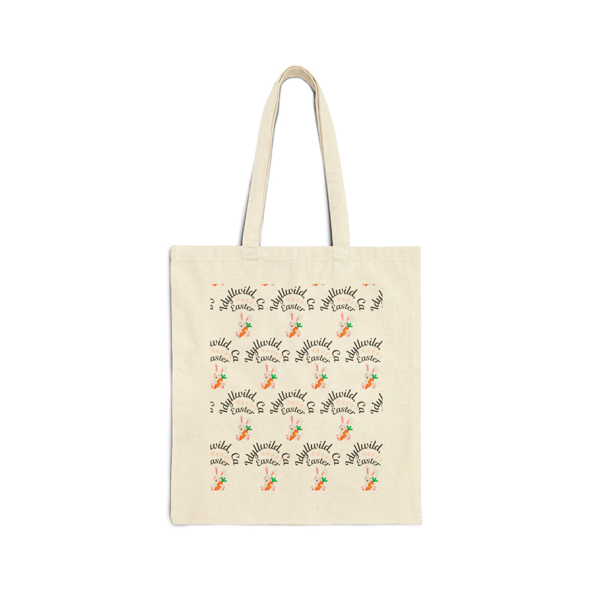 Cotton Canvas Tote Bag Idyllwild Bunny with Carrot