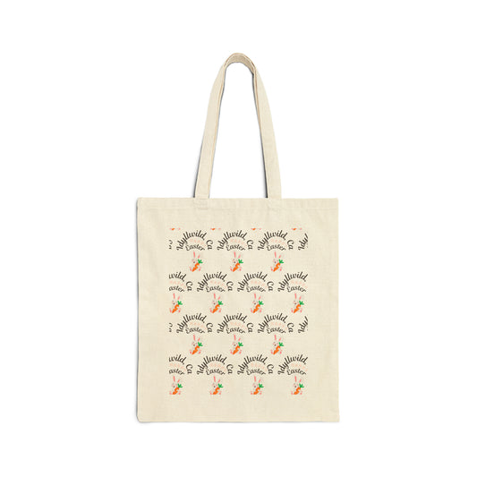 Cotton Canvas Tote Bag Idyllwild Bunny with Carrot