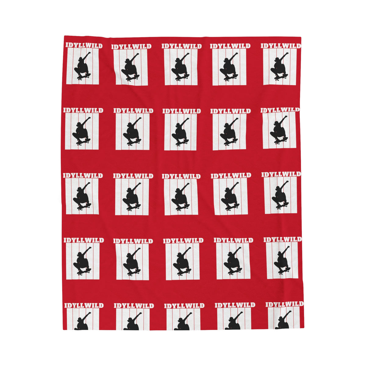 Velveteen Plush Blanket Skate Idyllwild Red Pattern
