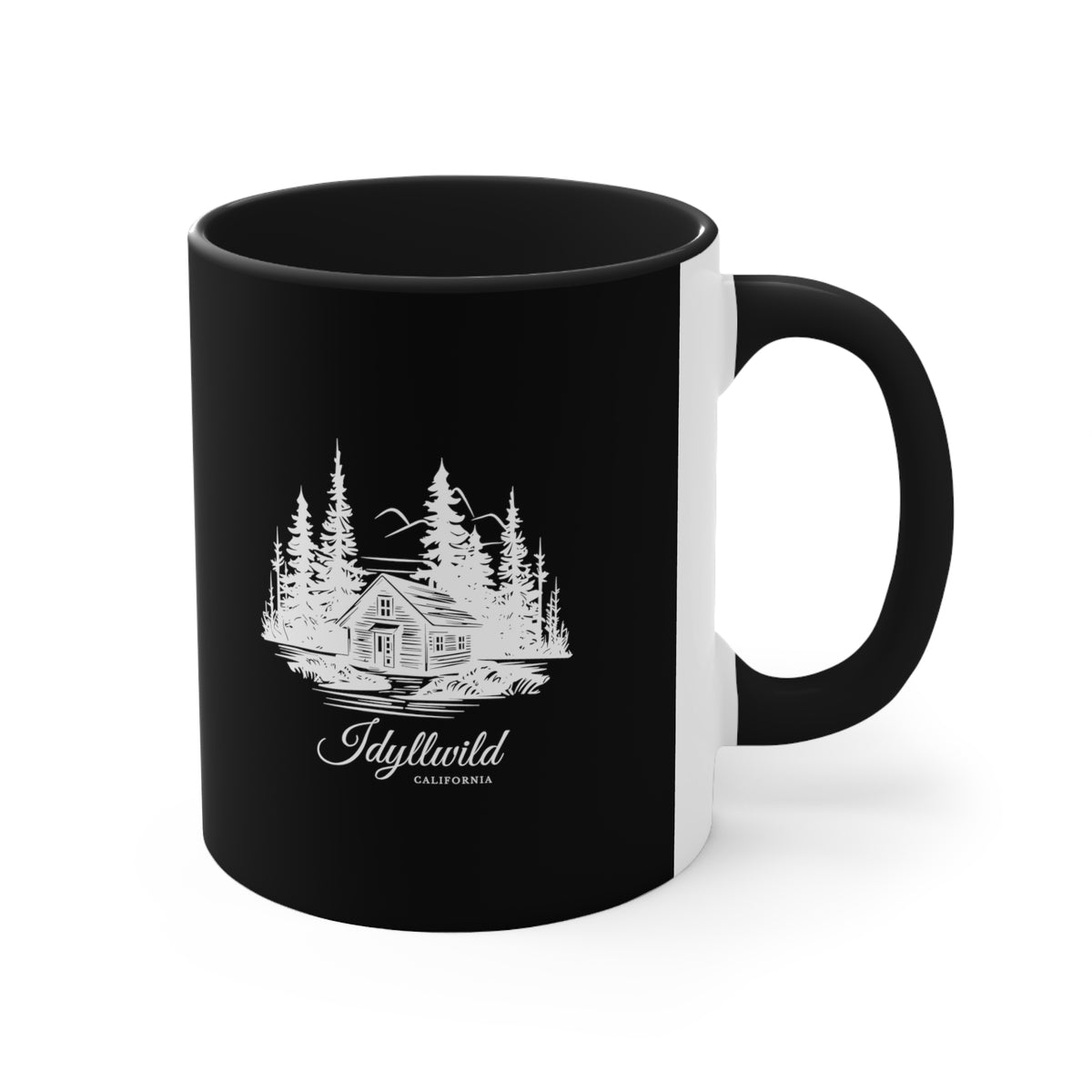 Black Idyllwild Cabin Accent Mug
