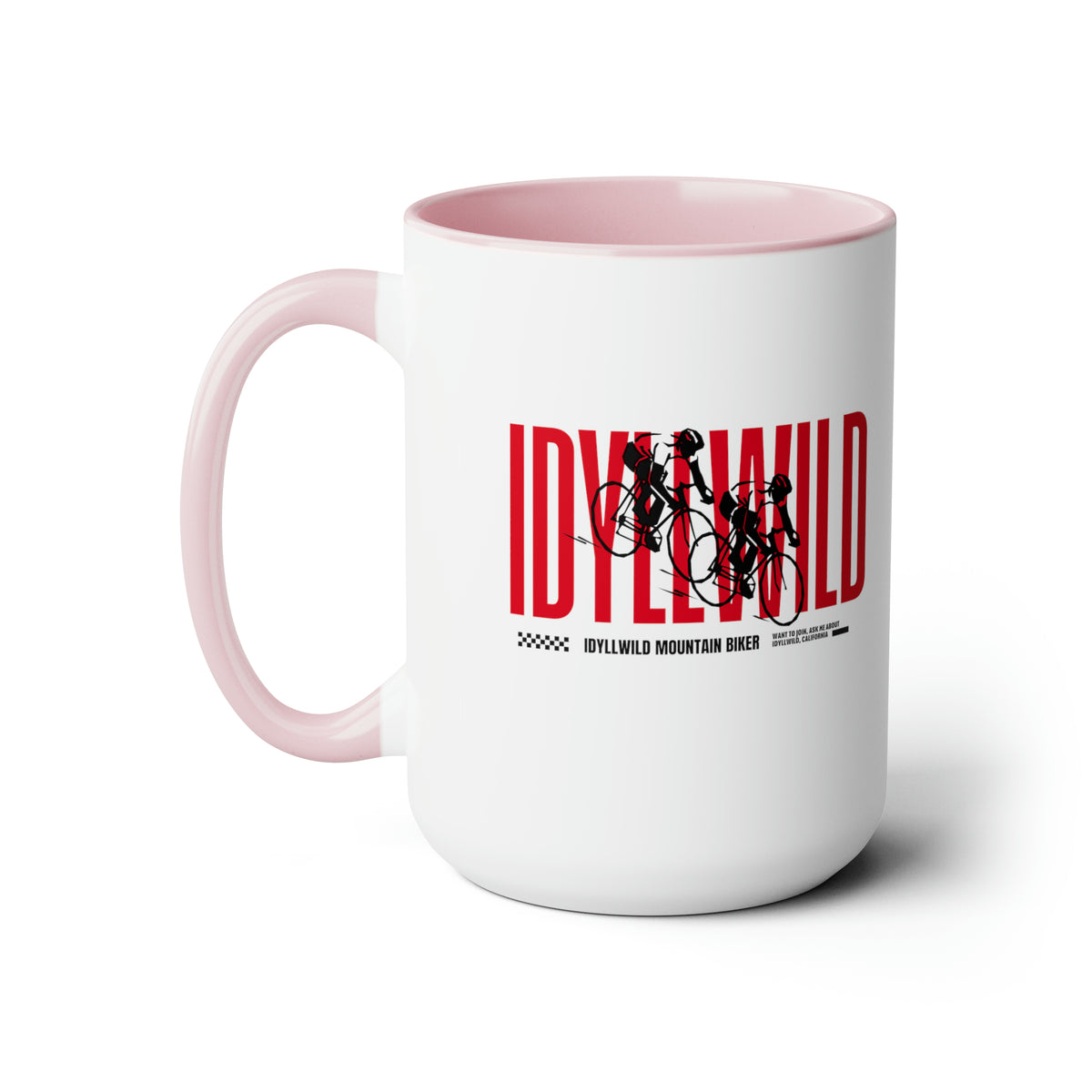 Two-Tone Coffee Mugs, 15oz Mountain biking Idyllwild