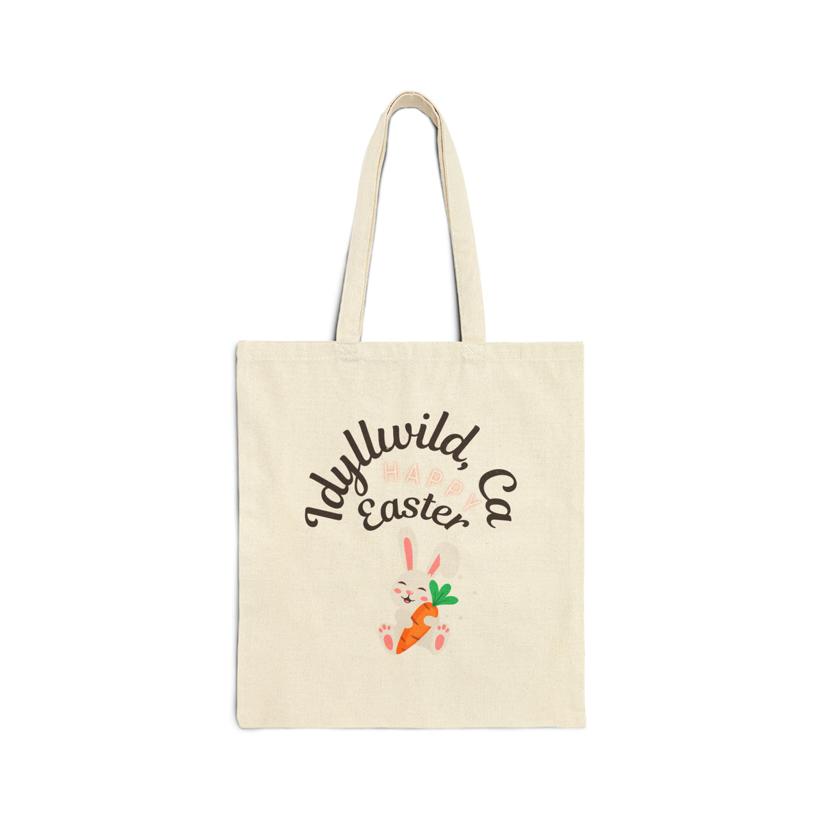 Cotton Canvas Tote Bag Idyllwild Easter Bunny w carrot