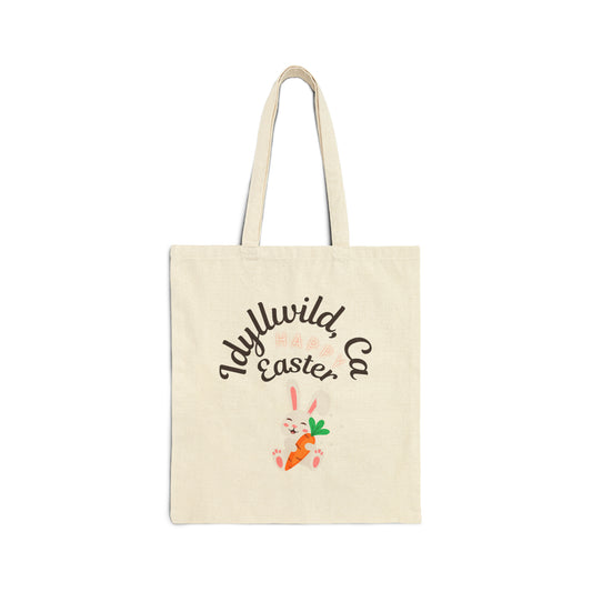 Cotton Canvas Tote Bag Idyllwild Easter Bunny w carrot
