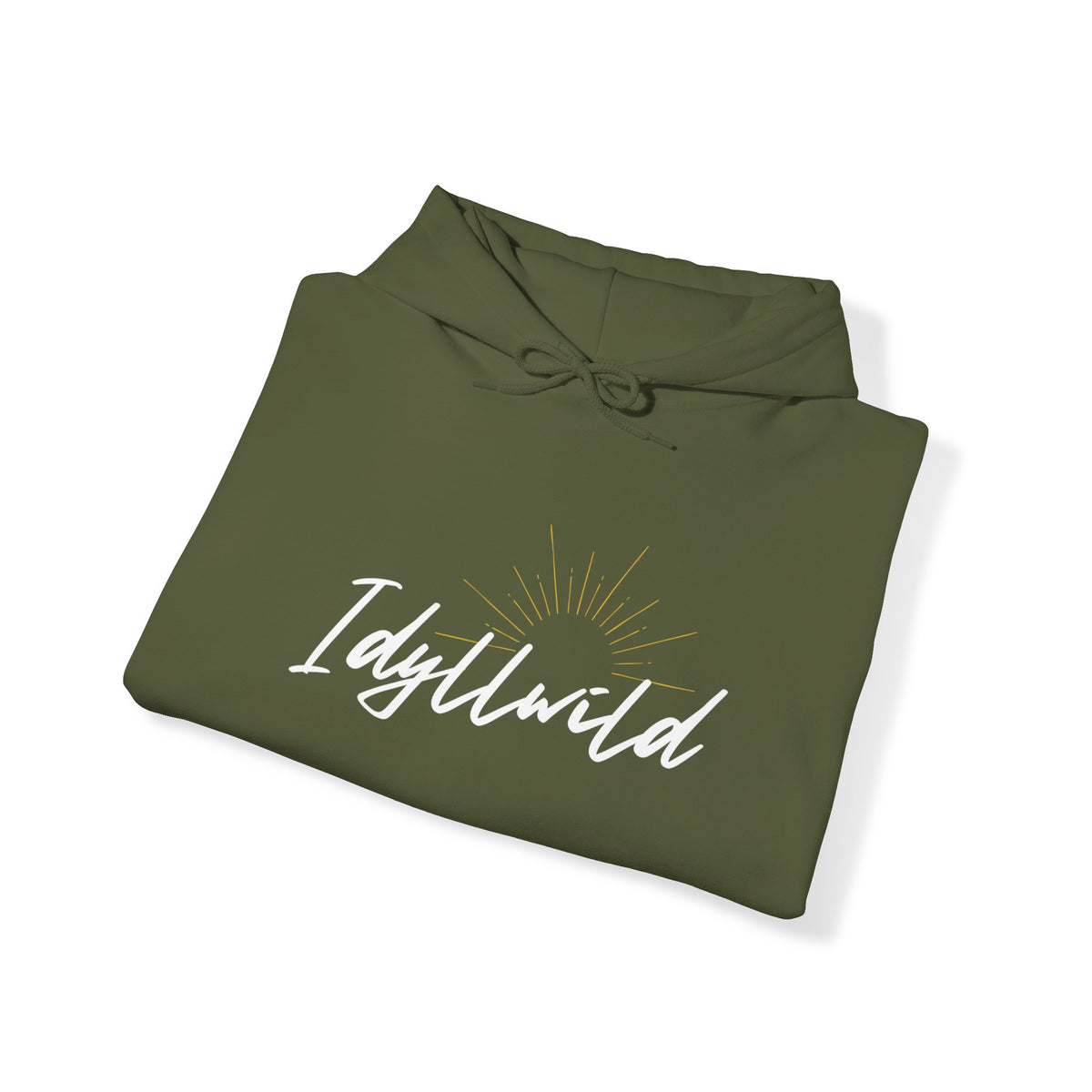 Idyllwild white script grey suburst Hoodie