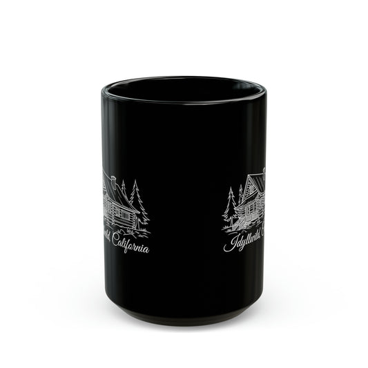 Black Mug (11oz, 15oz)Idyllwild Ca Log Cabin