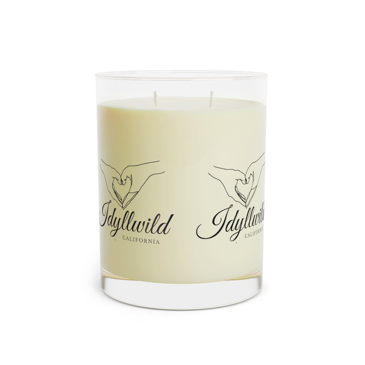 Scented Candle - Full Glass, 11oz Idyllwild Heart hands