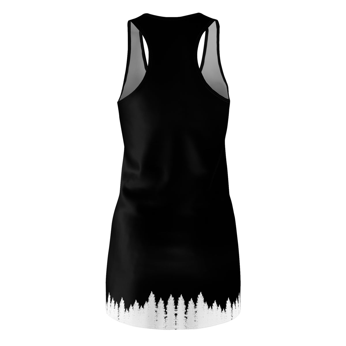 Women's Cut & Sew Cabin in the woods Black Racerback Dress