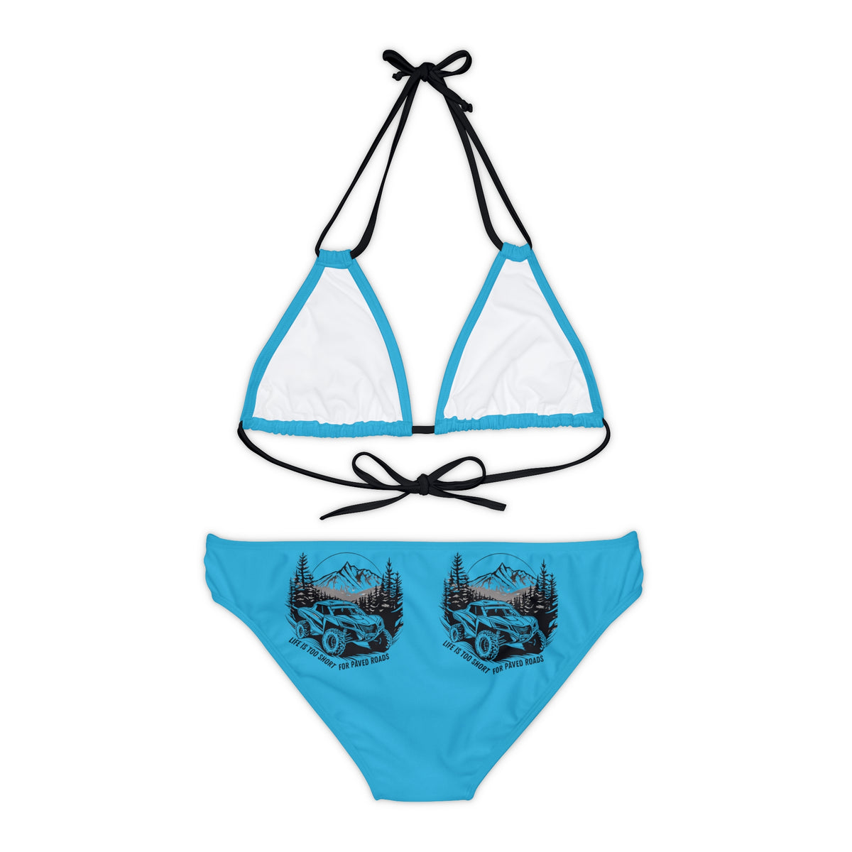Can Am Strappy Turquoise Bikini Set