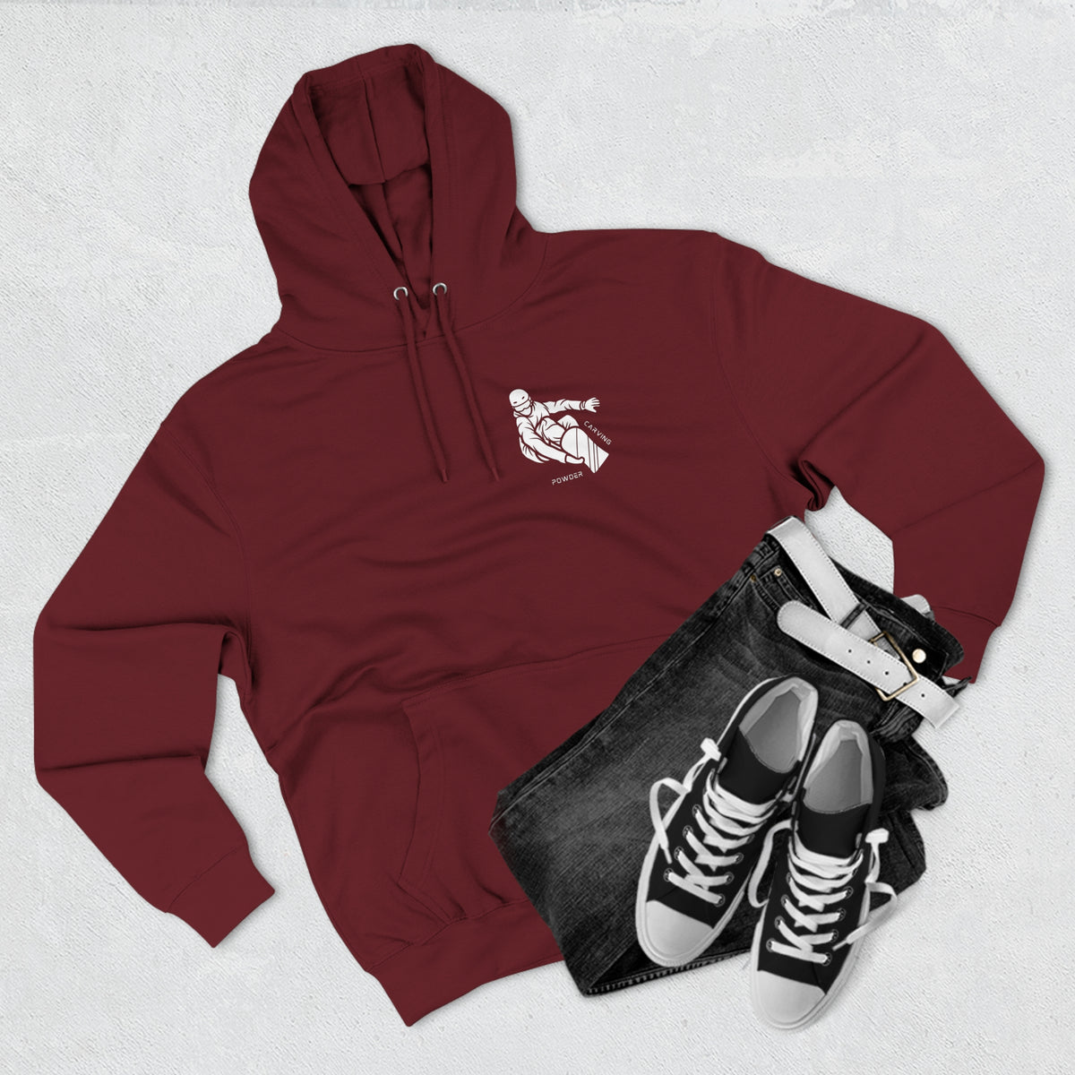 Snowboard  "Fresh pow, carving" Hoodie