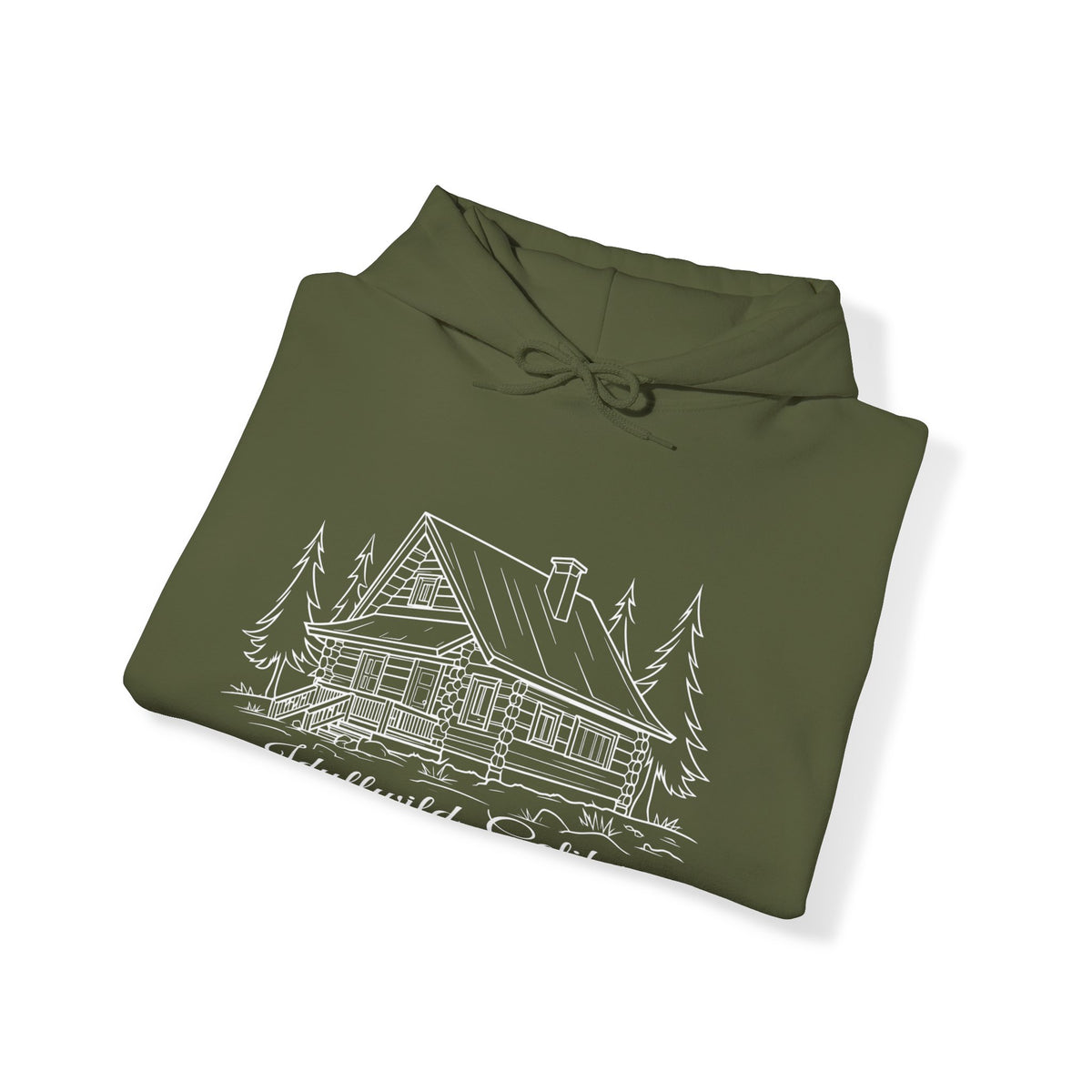 Unisex Heavy Blend™ Hooded Sweatshirt Idyllwild California Big Cabin Sketch