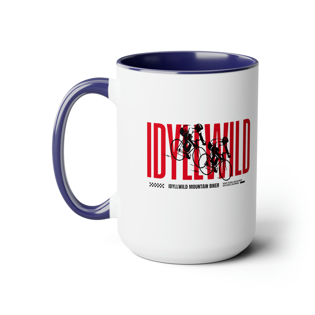 Two-Tone Coffee Mugs, 15oz Mountain biking Idyllwild