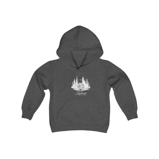 Youth Heavy Blend Hooded Sweatshirt Idyllwild Cabin