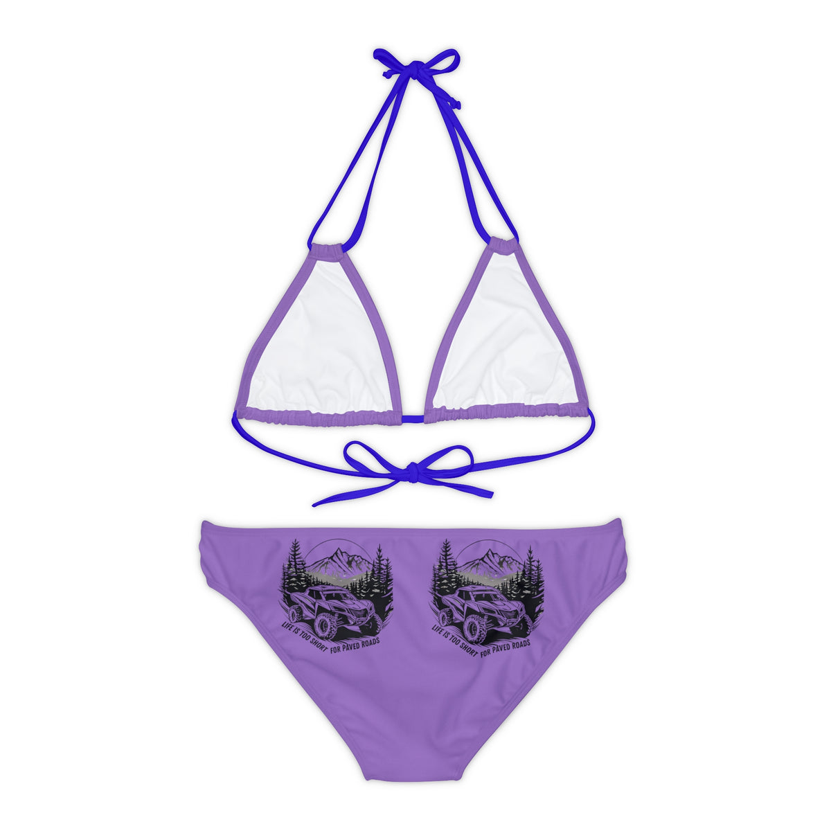Can Am Strappy Purple Bikini Set