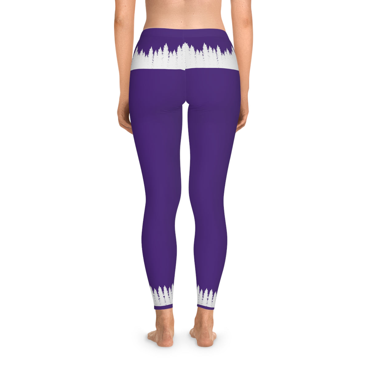Stretchy Leggings (AOP) Idyllwild Cabin Purple