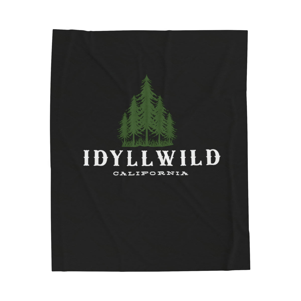 Velveteen Plush Blanket Idyllwild Pine Black