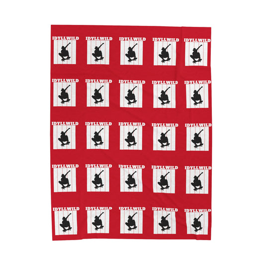 Velveteen Plush Blanket Skate Idyllwild Red Pattern