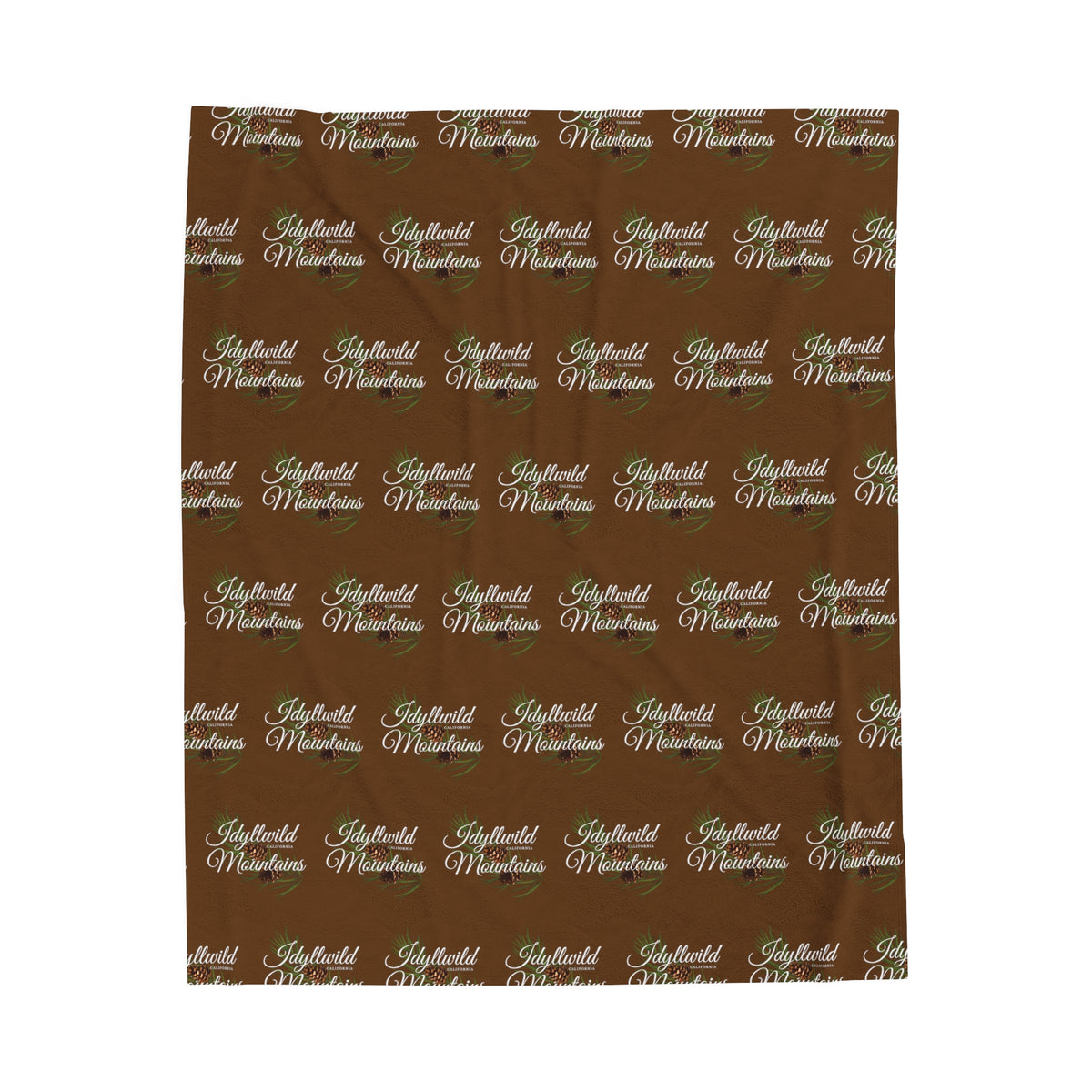 Velveteen Plush Blanket Idyllwild Classy Coneback Pattern Brown
