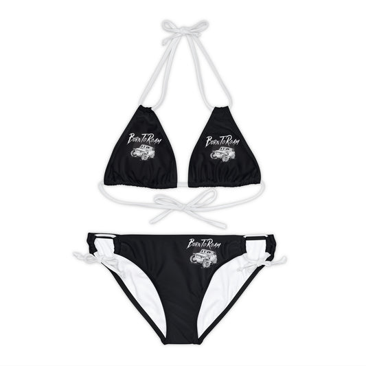 Jeep "Born To Roam" Strappy Black Bikini Set
