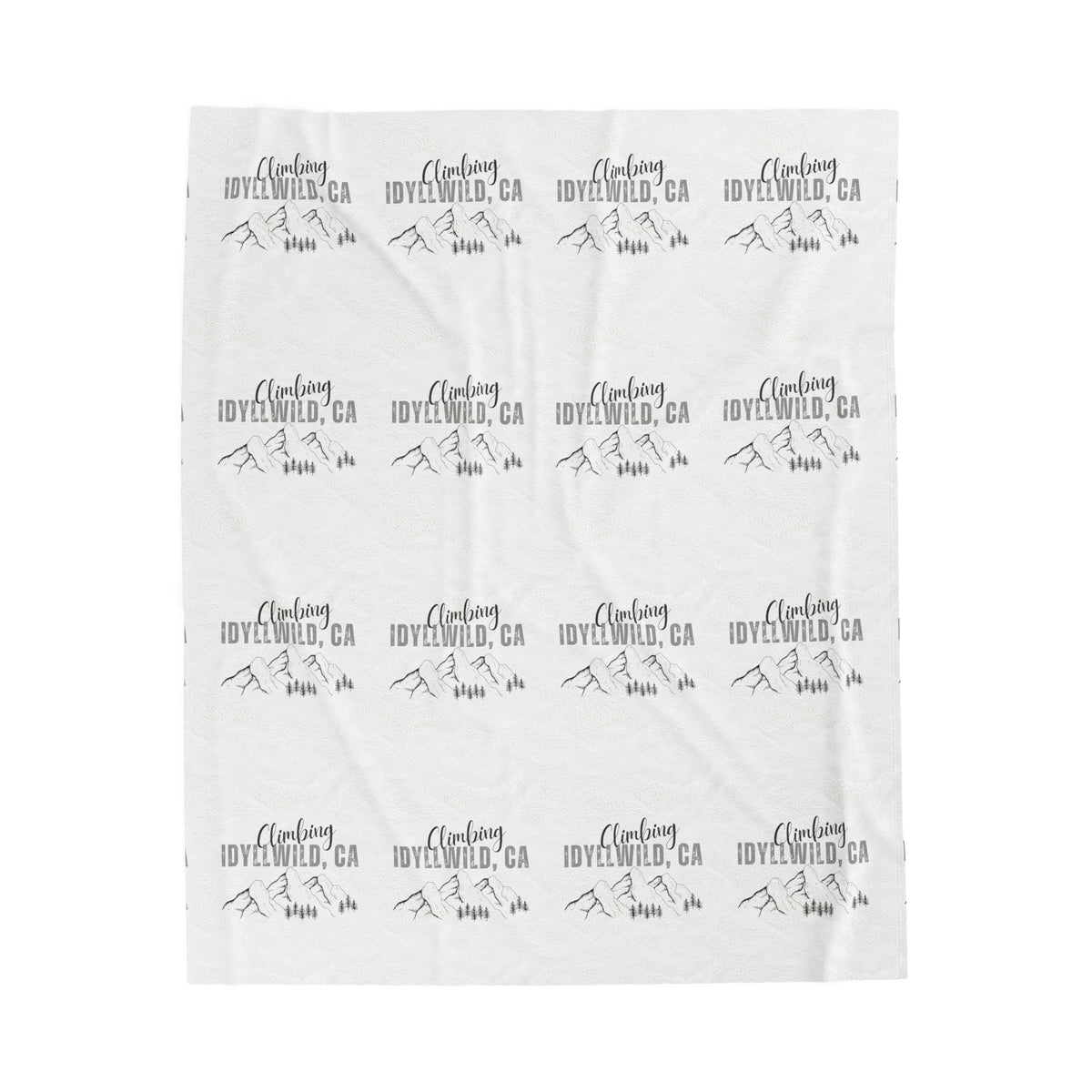 Velveteen Plush Blanket Climbing Idyllwild White Pattern