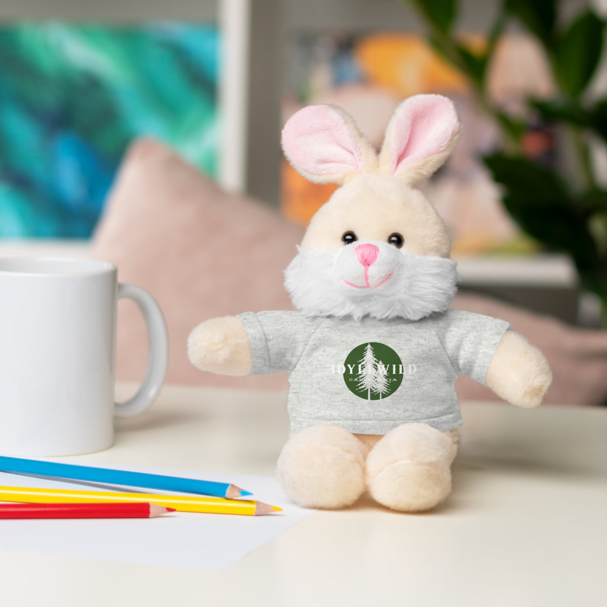 Stuffed Animals with Tee Idyllwild Pine Badge