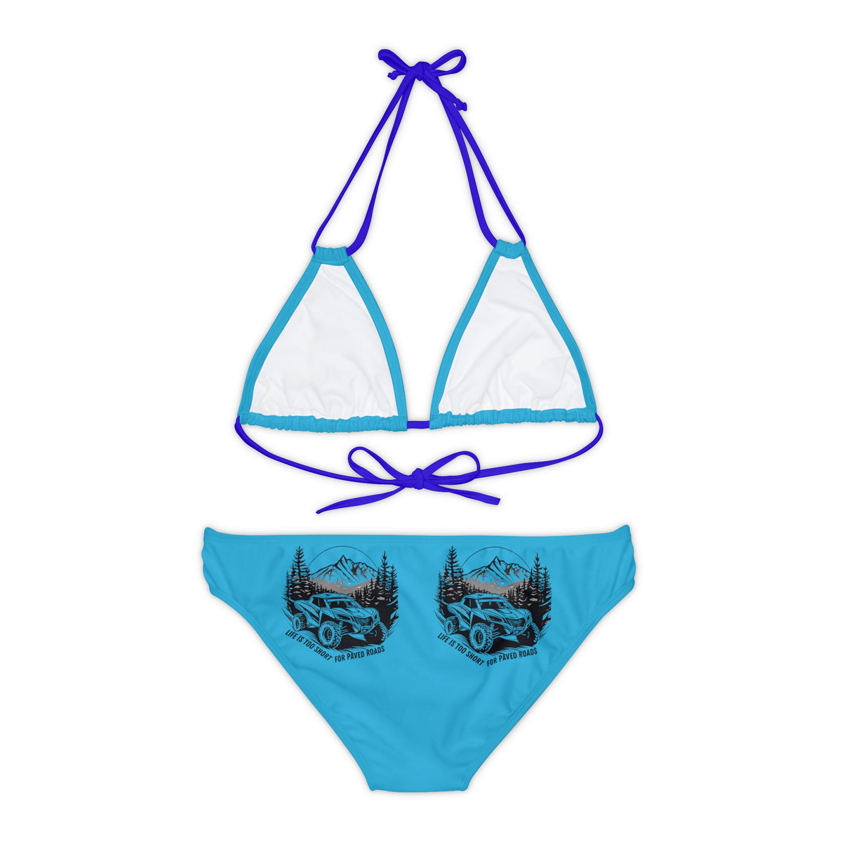 Can Am Strappy Turquoise Bikini Set