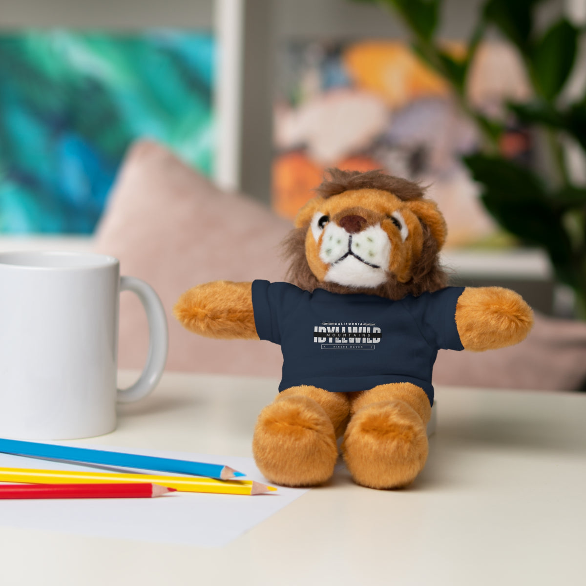 Stuffed Animals with Tee Idyllwild Hikers Haven Badge